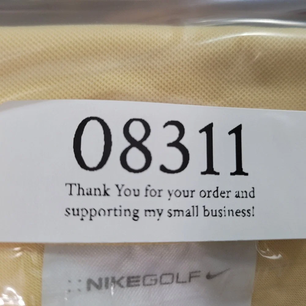 Nike Golf‎ Polo Shirt Womens Large Yellow  V Neck Dri-FIT Woodchuck Hard Cider